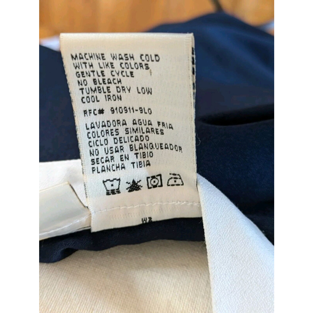 Vintage kathie lee collection Woman's Blouse Jacket Navy blue Padded Shoulder Sm - Picture 9 of 9